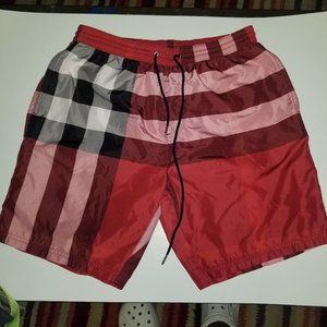 Sz M, Burberry Mega Check Drawcord  Swimming TrunkTrunks.